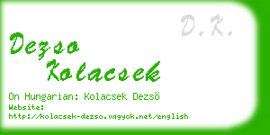 dezso kolacsek business card