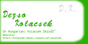 dezso kolacsek business card